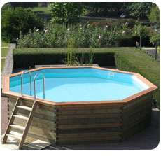 Wooden swimming pool STAVANGER octagonal shaped