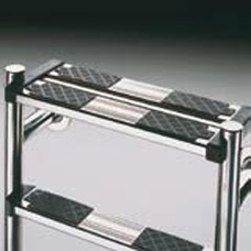 Astralpool stainless steel low pool ladder with anti-slip steps