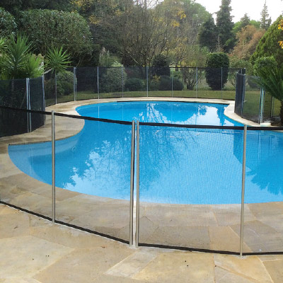 Swimming pool security barriers and fences