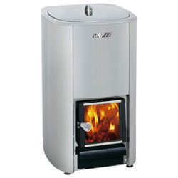 Harvia 50 litre wood burning stove with integrated water heater
