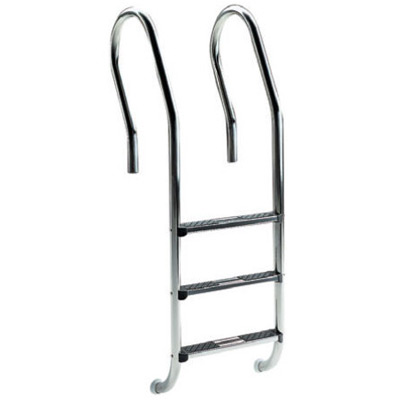 Astralpool stainless steel pool ladder with mixed handrail