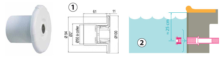 Discharge nozzle for concrete pool