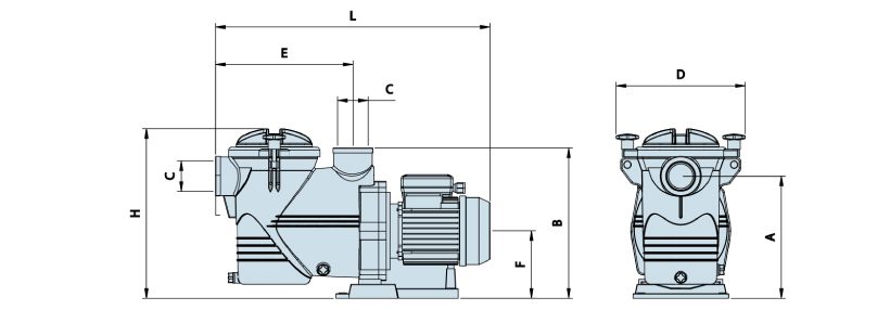 Dimensions Discovery variable speed pump for pools