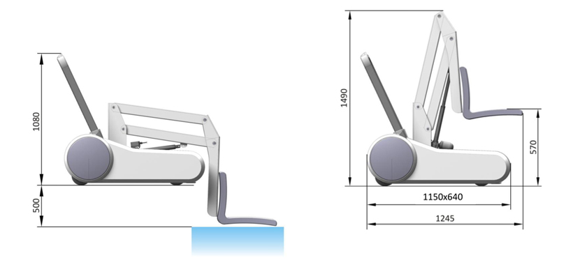 Dimensions of i swim chair lift