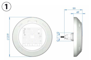 Lumiplus Rapid 1.11 PAR 56 LED lamp dimensions version liner