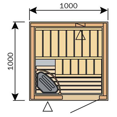 Floor plan S1010 Harvia sauna 