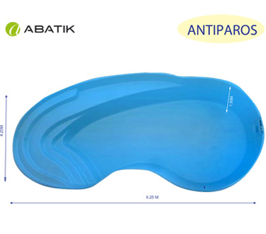 Dimensions ANTIPAROS polyester shell pool Dimensions ANTIPAROS polyester shell pool