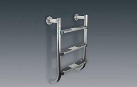 Astralpool stainless steel low pool ladder with anti slip steps