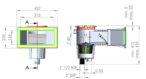 Astral standard skimmer 15 litre with large opening for concrete pools