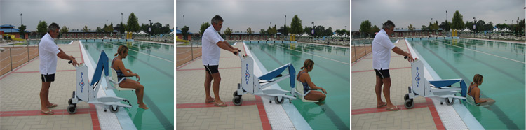 BluOne mobile chair lift in operation