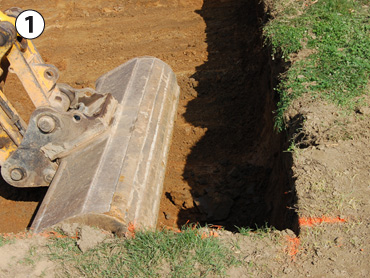 Excavation of pool cavity Excavation of pool cavity