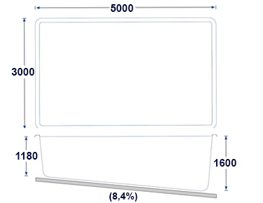 Dimensions Olbia 530 polyester shell pool