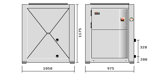 Dimensions de la pompe à chaleur OPTIPAC 10