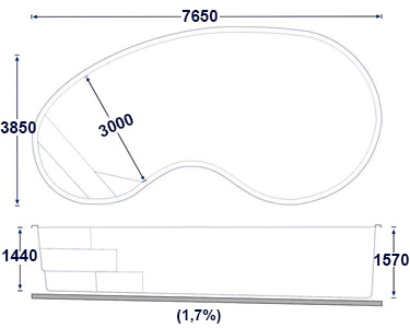 Dimensions Taormina polyester shell pool