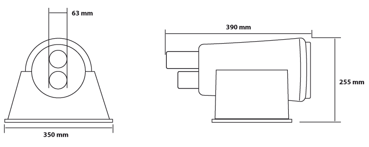 Dimensions Ovy green dechlorination unit