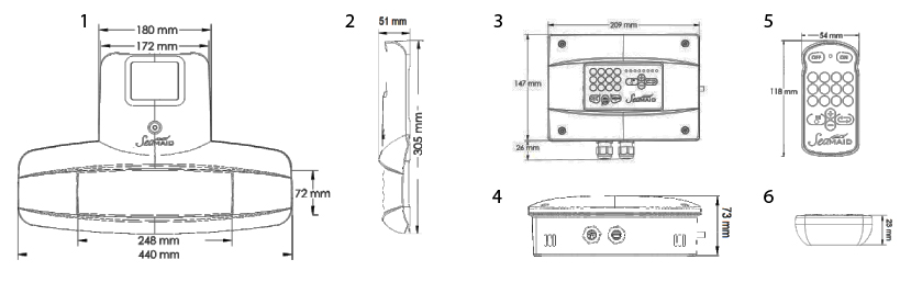 Dimensions SeaMAID AIO LED multifunctional projector