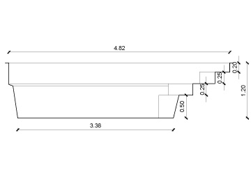 Length dimensions of AMORGOS, polyester shell pools Length dimensions of AMORGOS, polyester shell pools