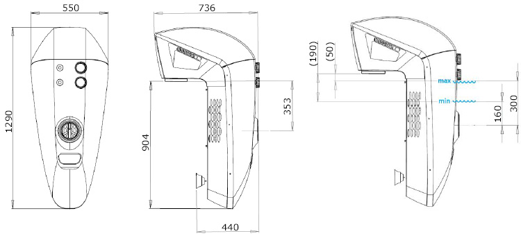 Dimensions Jet Strem Aquajet 100 counter current unit 