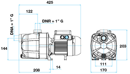 Dimensions Polaris booster pump