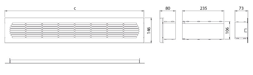 Dimensions grills CDP 70 built in dehumidifier