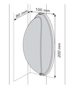 Dimensions Harvia sauna lamp