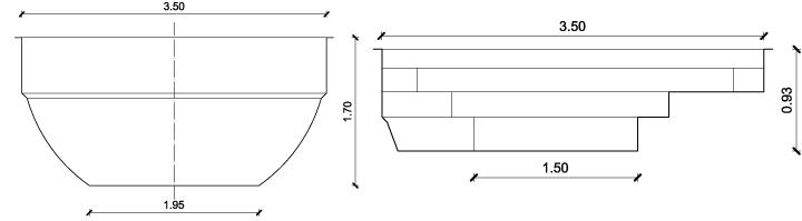 Dimensions Nimos 8 polyester shell pool