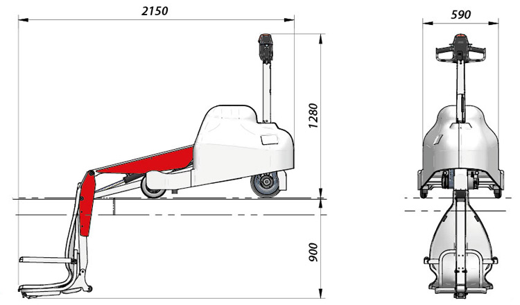 Dimensions PandaPool mobile seated pool lift for disabled pool access