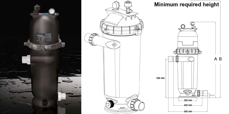 Dimensions Sta Rite Posi Clear RP cartridge filter