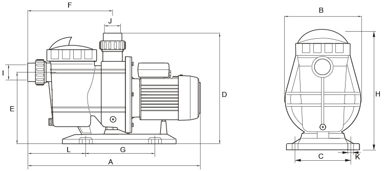 Dimensions pump Caliente