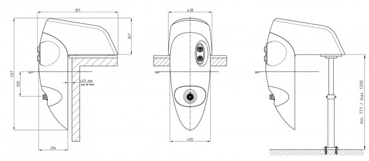 Dimensions Badu Jet Riva counter current unit