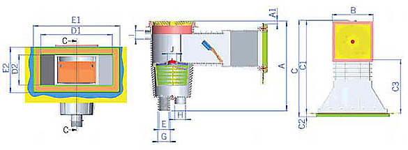 Dimensions skimmer large opening 15 litre beige