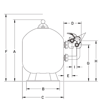 Dimensions of the Triton sand filter 