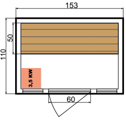 Dimensions Zen 3 steam sauna