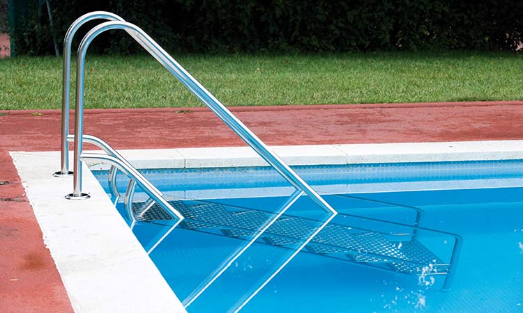 Easy Access stainless steel pool ladder in situ