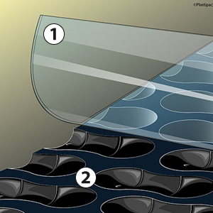 Translucide and opaque layers of pool cover