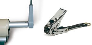 Rolling bloc and ratchet tensioners