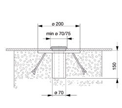 Inground fixation of F145B detachable chair lift using plate