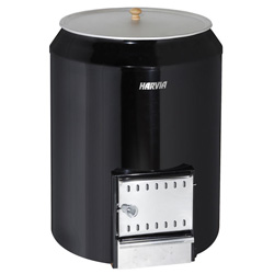 Harvia 80L wood burning stove with integrated water heater