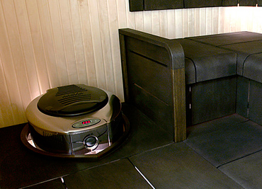 Harvia Forte integrated to sauna bench