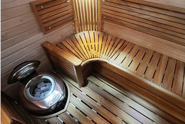 Harvia Forte integrated to sauna floor