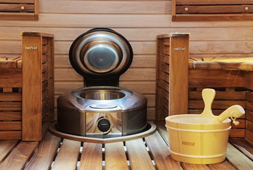 Harvia Forte integrated to sauna floor