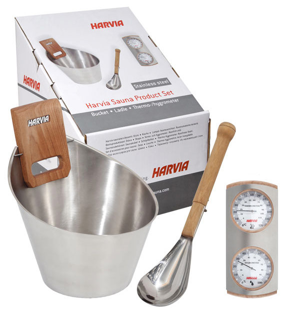 Harvia stainless steel sauna accessory kit 