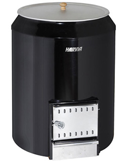 Harvia 80L wood burning stove with integrated water heater