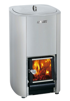 Harvia 50 litre wood burning stove with integrated water heater