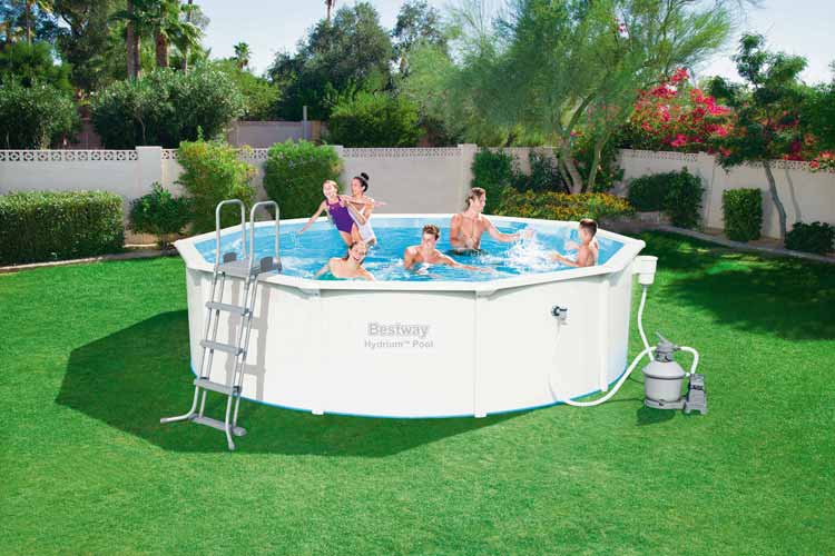 travertine around a pool