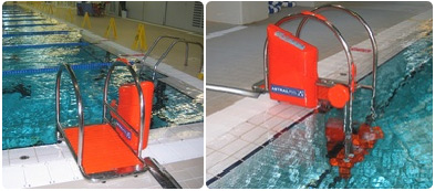 Astral Waterlift motorised pool ladder in situ