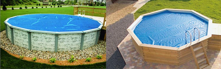 In situ bubble cover for above ground pools