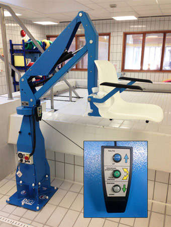 F100M, static pool lift for disabled access