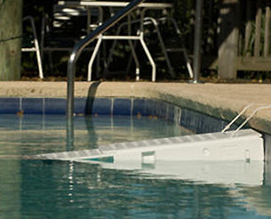 Skamper Ramp for pet pool protection 