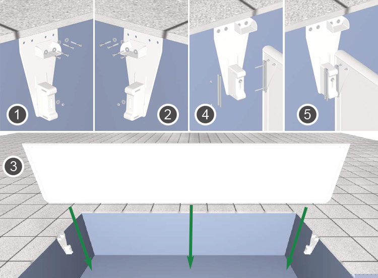 Installation separating wall Installation separating wall